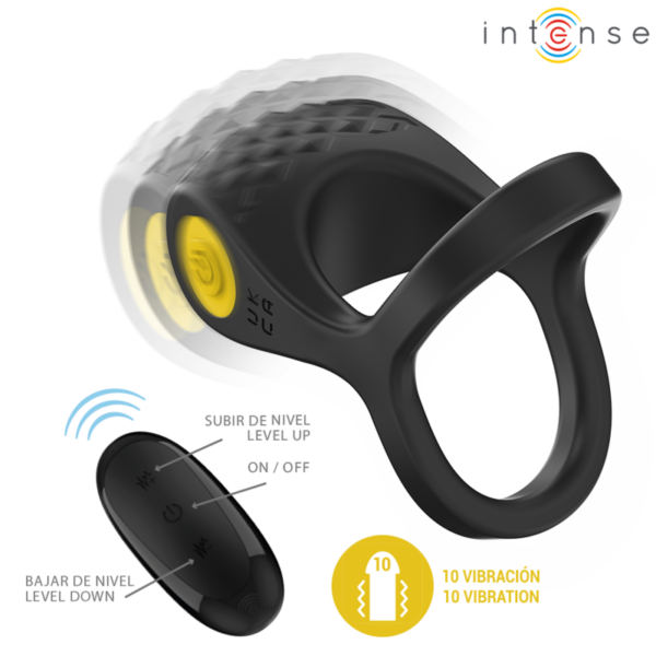 Intense Alex — Vibrating Cock Ring, Remote Control, Black — Cock Rings — view 5