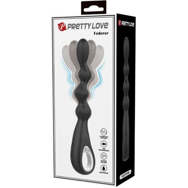 Pretty Love Federer — Anal Vibrator, Rechargeable, Black — view 7