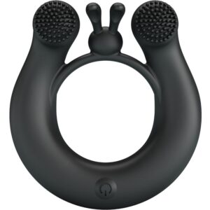 Pretty Love Dahlia — Vibrating Cock Ring, Rechargeable, Black — Cock Rings