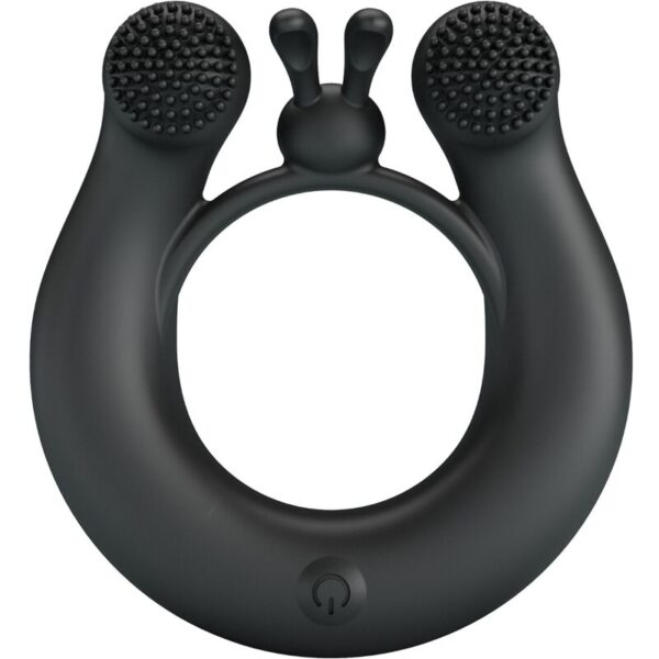 Pretty Love Dahlia — Vibrating Cock Ring, Rechargeable, Black — Cock Rings