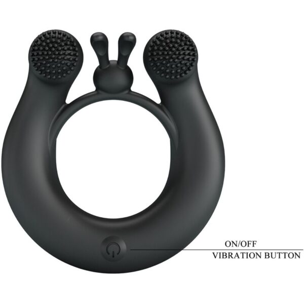 Pretty Love Dahlia — Vibrating Cock Ring, Rechargeable, Black — Cock Rings — view 7