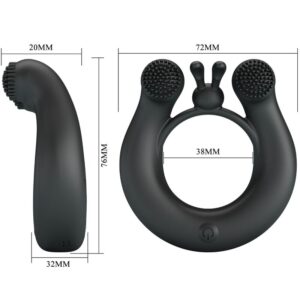 Pretty Love Dahlia — Vibrating Cock Ring, Rechargeable, Black — Cock Rings — view 4