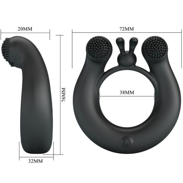 Pretty Love Dahlia — Vibrating Cock Ring, Rechargeable, Black — Cock Rings — view 4