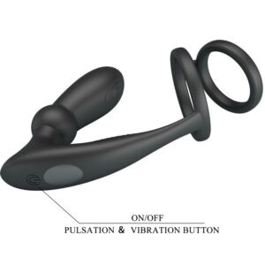Pretty Love Emoni — Vibrating Cock Ring, Rechargeable, Black — Cock Rings — view 2