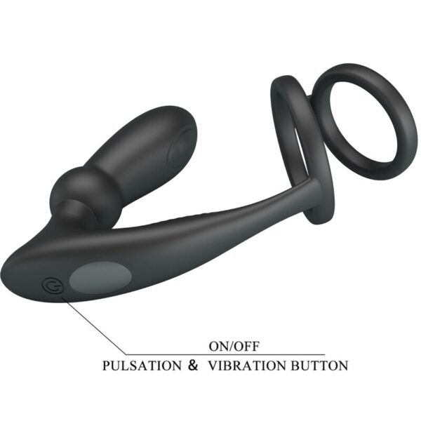 Pretty Love Emoni — Vibrating Cock Ring, Rechargeable, Black — Cock Rings — view 2
