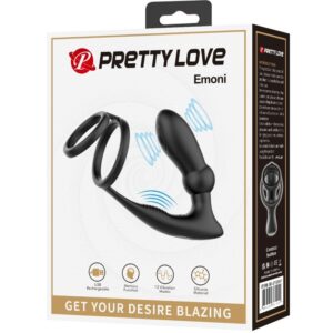 Pretty Love Emoni — Vibrating Cock Ring, Rechargeable, Black — Cock Rings — view 3