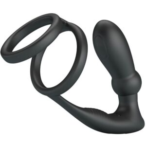 Pretty Love Emoni — Vibrating Cock Ring, Rechargeable, Black — Cock Rings