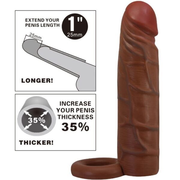 Pretty Love Kaile — Penis Extension Sleeve, Brown — Penis Accessories — view 6