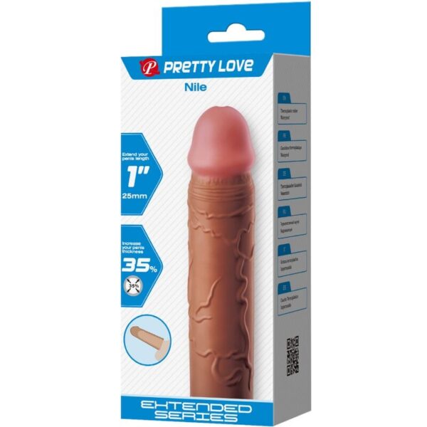 Pretty Love Nile — Penis Extension Sleeve, Brown — Penis Accessories — view 7