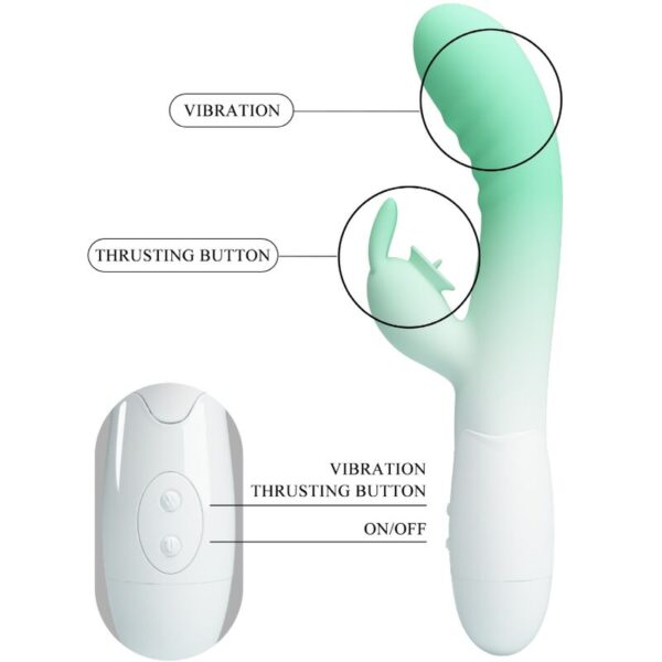 Pretty Love Cerberus — Rabbit Vibrator, Silicone, Green — Rabbit Vibrators — view 9