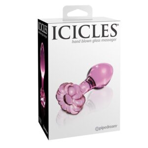 Icicles No. 48 — Glass Butt Plug, 6.5 cm, Pink — Anal — view 2