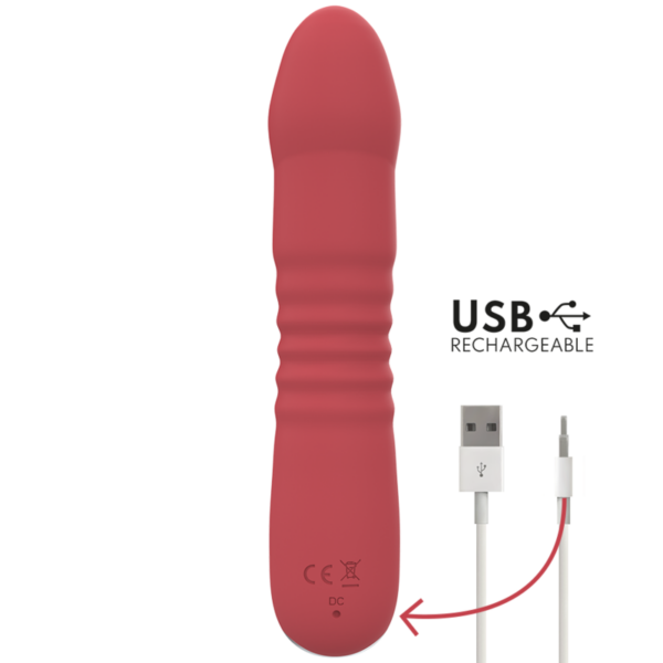 Intense Juni — Thrusting Vibrator, Waterproof, Red — Thrusting Pulsators — view 5