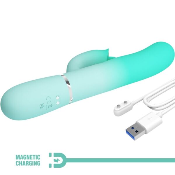Pretty Love Gigi — Rabbit Vibrator, Rechargeable, Aqua Green — Rabbit Vibrators — view 6