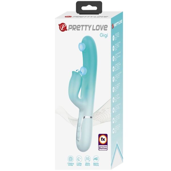 Pretty Love Gigi — Rabbit Vibrator, Rechargeable, Aqua Green — Rabbit Vibrators — view 8