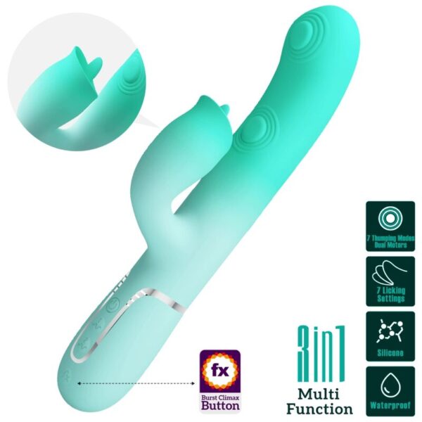 Pretty Love Gigi — Rabbit Vibrator, Rechargeable, Aqua Green — Rabbit Vibrators