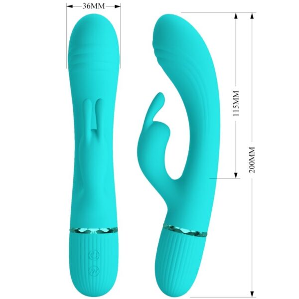 Pretty Love Scocco — Rabbit Vibrator, Rechargeable, Turquoise — Hi-Tech Vibrators — view 6