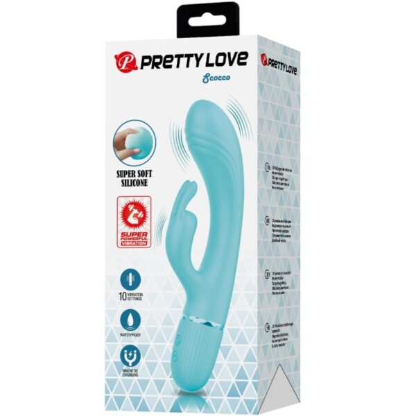Pretty Love Scocco — Rabbit Vibrator, Rechargeable, Turquoise — Hi-Tech Vibrators — view 7