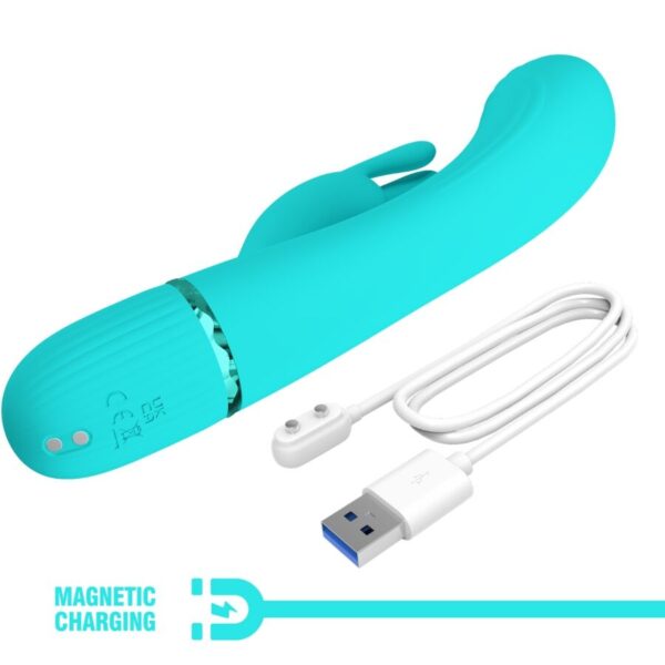 Pretty Love Scocco — Rabbit Vibrator, Rechargeable, Turquoise — Hi-Tech Vibrators — view 11