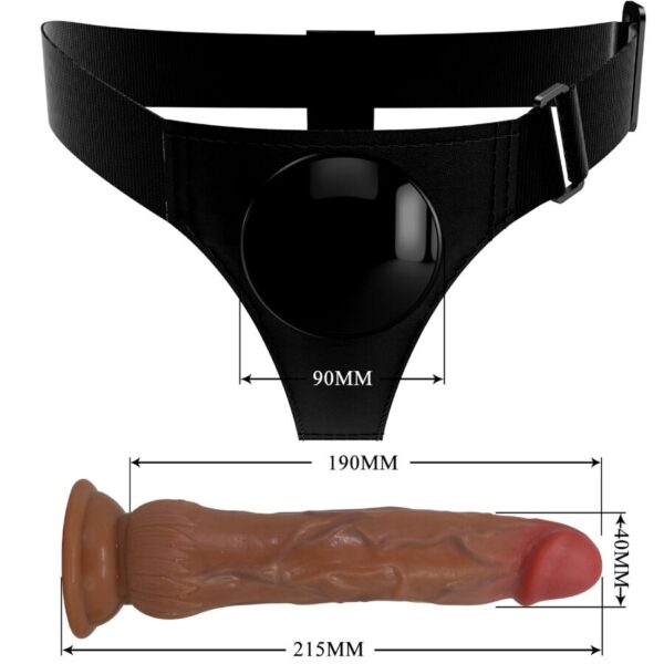 Pretty Love Kyton — Ejaculating Dildo, 19 cm, Brown — Strap-Ons & Harnesses — view 8