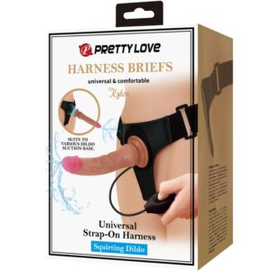 Pretty Love Kyton — Ejaculating Dildo, 19 cm, Brown — Strap-Ons & Harnesses — view 2