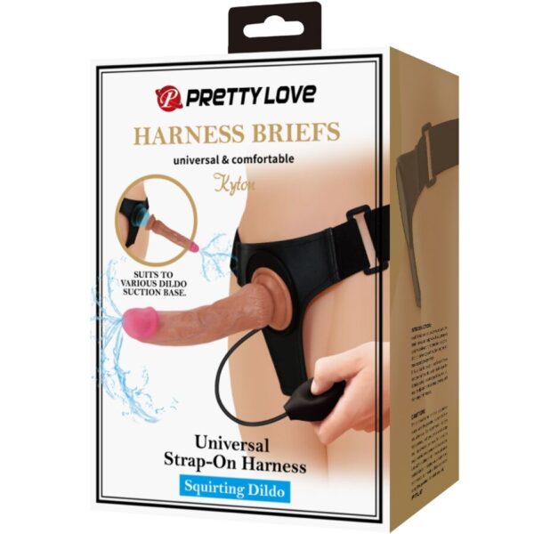 Pretty Love Kyton — Ejaculating Dildo, 19 cm, Brown — Strap-Ons & Harnesses — view 2