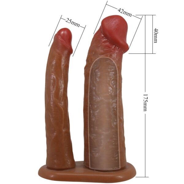 Pretty Love Yairon — Penis Sleeve, Double, Brown — Penis Accessories — view 6
