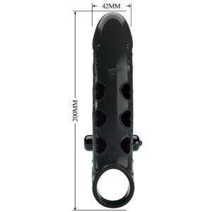 Romance — Vibrating Penis Sleeve, Waterproof, Black — Couples — view 2