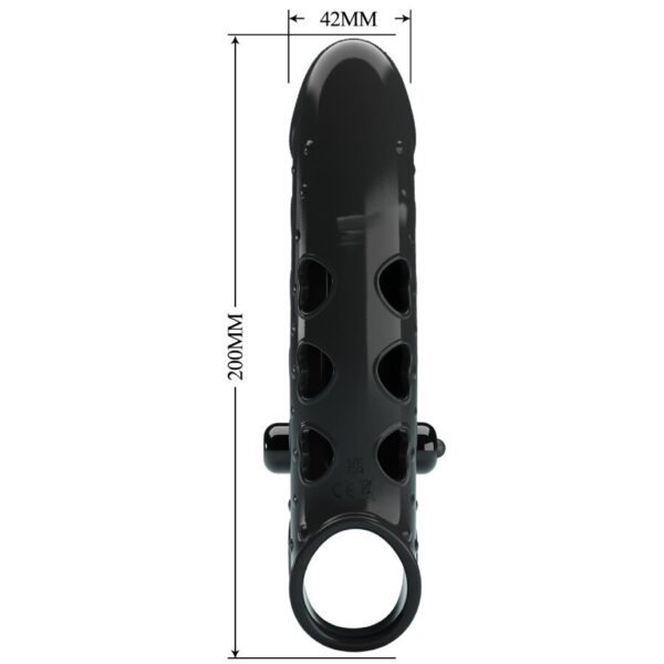 Romance — Vibrating Penis Sleeve, Waterproof, Black — Couples — view 2