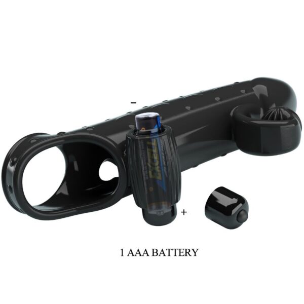 Romance — Vibrating Penis Sleeve, Waterproof, Black — Couples — view 6