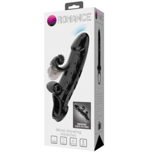 Romance — Vibrating Penis Sleeve, Waterproof, Black — Couples — view 3