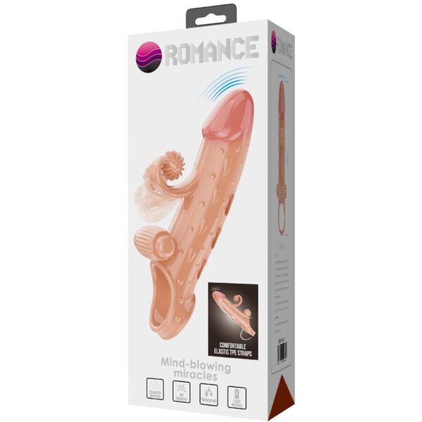 Romance — Vibrating Penis Sleeve, Waterproof, Natural — Couples — view 11