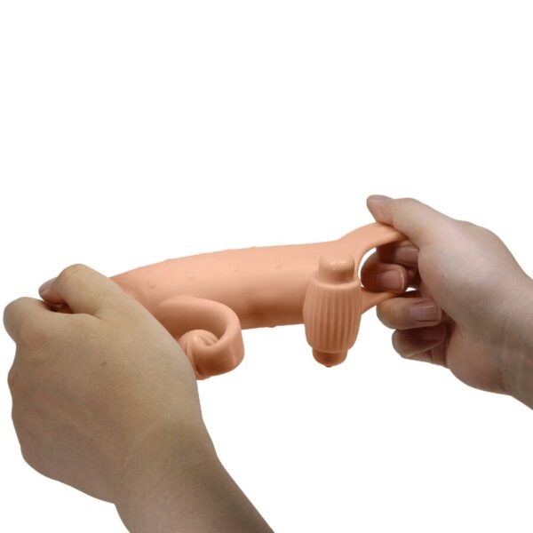 Romance — Vibrating Penis Sleeve, Waterproof, Natural — Couples — view 6
