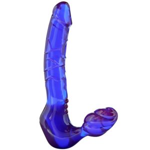 ToyJoy Bend Over Boyfriend — Strapless Strap-On, Silicone, Blue — Non-Vibrating Harnesses