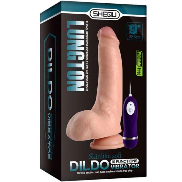 Shequ Lungton — Realistic Vibrator, Remote Control, 22.5 cm — Realistic Vibrators — view 3