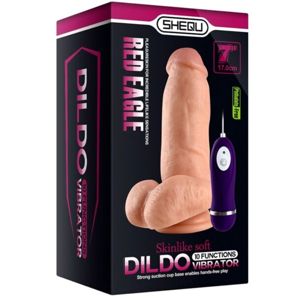 Shequ Red Eagle — Realistic Vibrator, Remote Control, 17 cm — Realistic Vibrators — view 7