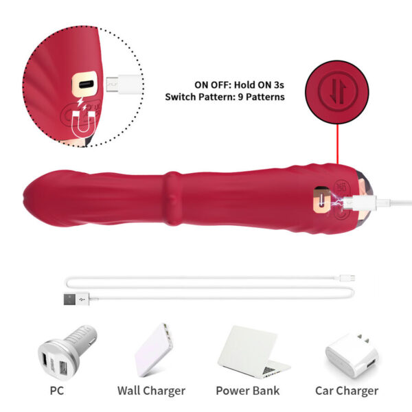 Armony — Vibrating Dildo, Heated, Red — G-Spot Vibrators — view 5