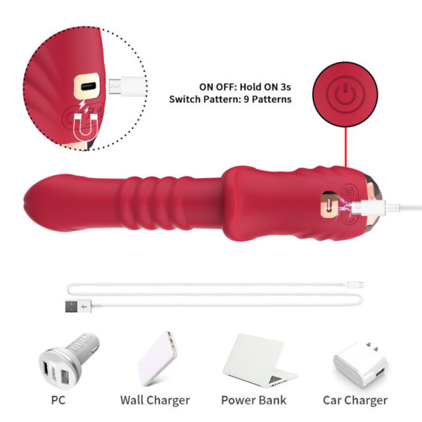Armony — Thrusting Vibrator, Rechargeable, Red — G-Spot Vibrators — view 7