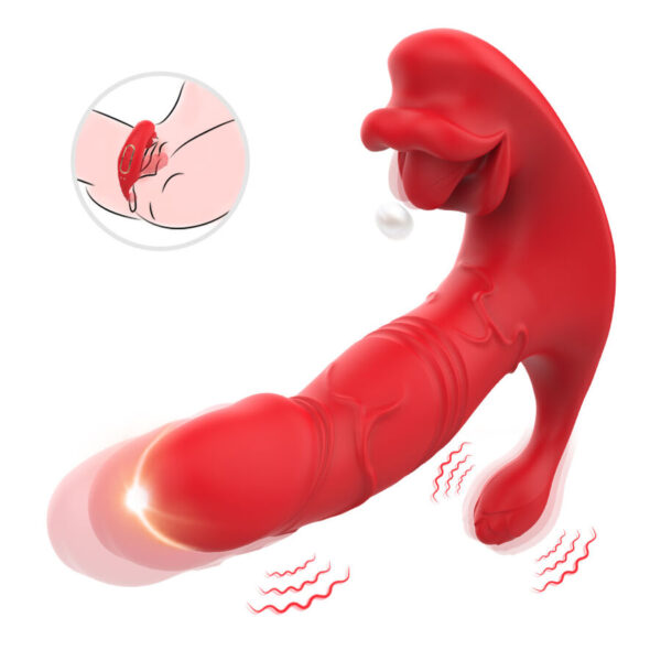 Armony Anal Panty — Wearable Vibrator, Remote Control, Red — G-Spot Vibrators — view 6
