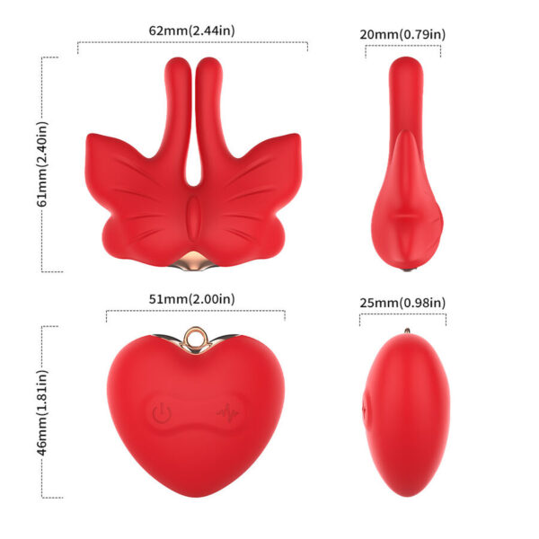 Armony — Nipple Clamps, Rechargeable, Red — Nipple Toys — view 9