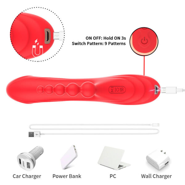 Armony — Rabbit Vibrator, Rechargeable, Red — G-Spot Vibrators — view 9