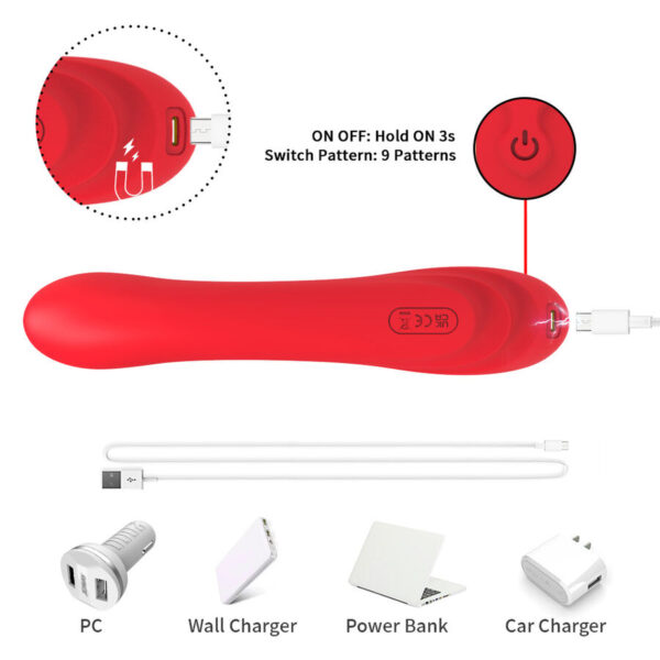Armony — Tongue Vibrator, Rechargeable, Red — Hi-Tech Vibrators — view 9