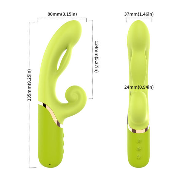 Armony — Rabbit Vibrator, Rechargeable, Green — Hi-Tech Vibrators — view 8