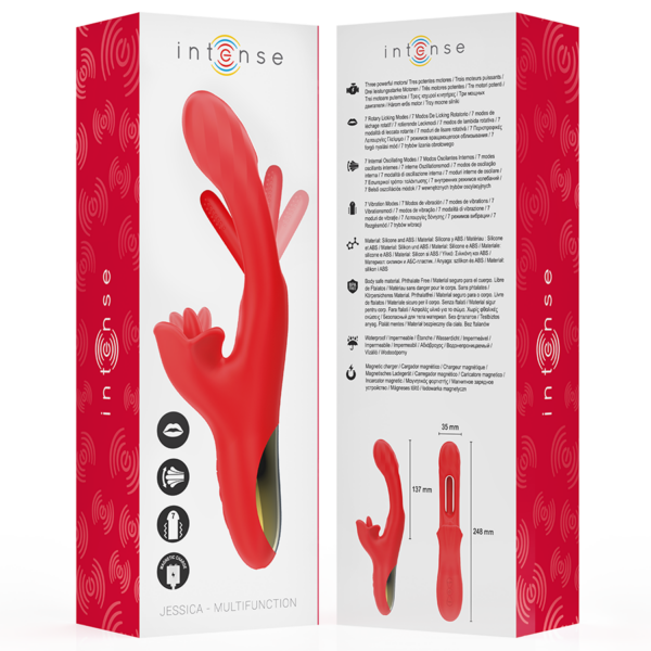 Intense Jessica — Rabbit Vibrator, Waterproof, Red — Rabbit Vibrators — view 7