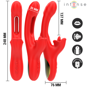 Intense Jessica — Rabbit Vibrator, Waterproof, Red — Rabbit Vibrators — view 2