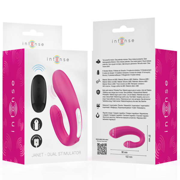 Intense Janet — Couples Vibrator, Remote Control, Pink — view 7