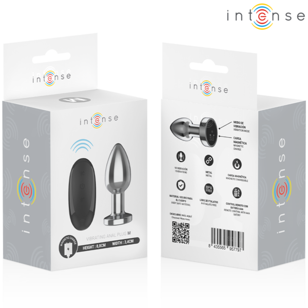 Intense — Vibrating Butt Plug, Remote Control, 8.8 cm — Anal — view 7