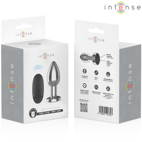Intense — Vibrating Butt Plug, Remote Control, 10.1 cm — Anal — view 8