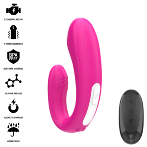 Intense Janet — Couples Vibrator, Remote Control, Pink — view 4