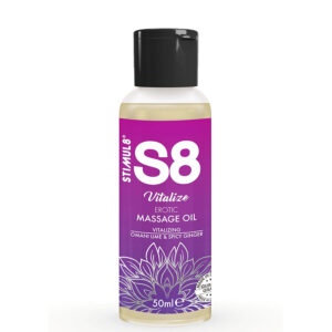 Stimul8 S8 Vitalize Erotic — Massage Oil, 50 ml, Lime and Ginger — Body Massage Oils