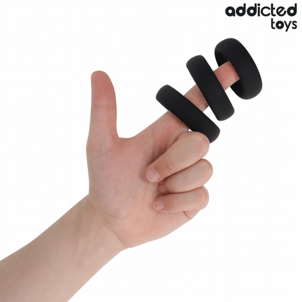 Addicted Toys — Cock Ring Set, Flat — Classic Cock Rings — view 3